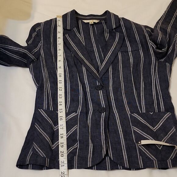 Cabi blue white pinstripe striped nautical blazer jacket size 2 - Picture 6 of 10